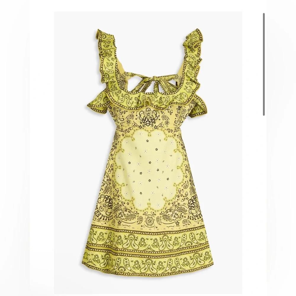 Zimmermann bandana paisley yellow matchmaker frill dress size 1 - Picture 2 of 3